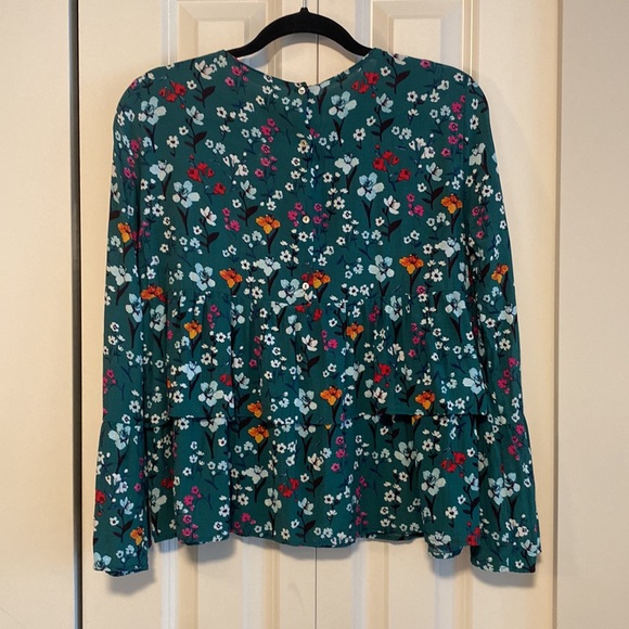 Green with flowers frill Zara blouse - Picture 7 of 7